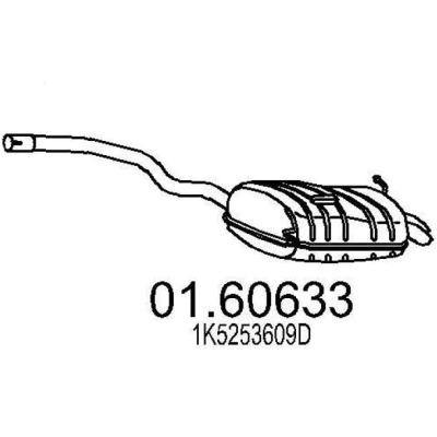 Abbildung von MTS 01.60633 Endschalldämpfer 1030 SKODA: Octavia 2 Combi, II Hatchback