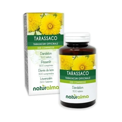 Abbildung von Löwenzahn (Taraxacum officinale) Wurzeln und Blätter Naturalma 150 g 300 Tabletten Nahrungsergänzungsmittel Natürlich Vegan