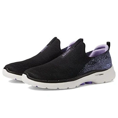 Abbildung von Skechers Damen Go Walk 6 Glimmering Sneaker, Schwarz/Lavender, 38 EU