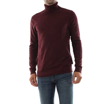 Abbildung von Herren Jack &amp; Jones Dünner Rollkragen Strickpullover Klassischer Rundhals Sweater Langarm Basic JJEEMIL, Farben:Rot, Größe Pullover:S