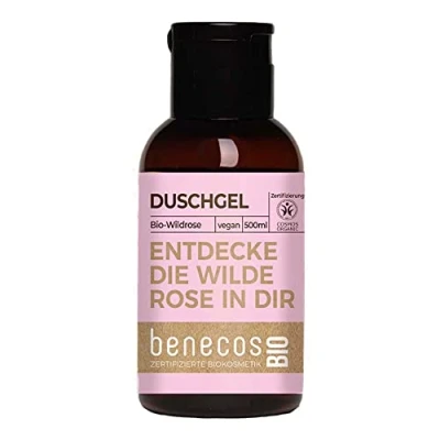 Abbildung von benecosBIO Mini Duschgel Wildrose ENTDECKE DIE WILDE ROSE IN DIR vegan recyceltes Plastik