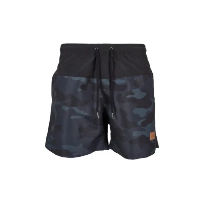 Abbildung von Urban Classics Block Badeshorts, Herren, Größe: 3XL, Blk/darkcamo