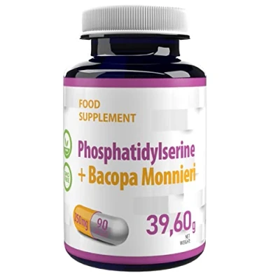 Abbildung von Phosphatidylserin + Bacopa Monnieri 250mg 90 Vegan Kapseln, Laborgeprüft, Hochdosiert, Nicht GVO