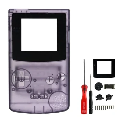 Abbildung von OSTENT Komplettes Gehäuse Shell Case Cover Ersatz Kompatibel für Nintendo GBC Gameboy Color Konsole Clear Purple