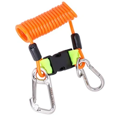 Abbildung von Riffhaken Tauchen Reef Hooks Scuba Diving Hook, Hook Anti verlorene Feder Coil Lanyard Safety Emergency Tool mit Schnellspanner(Orange)