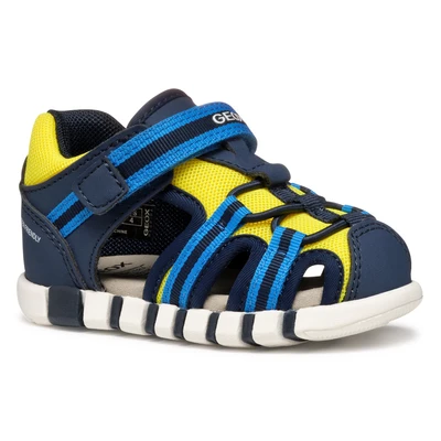 Abbildung von Geox Trekkingsandale für Kinder, Größe: 20, Navy fluo yellow Schuhe