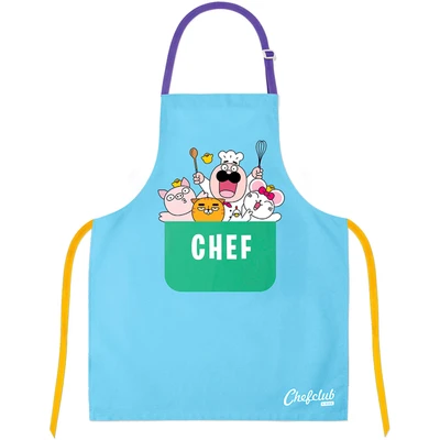 Abbildung von CHEFCLUB KIDS Unisex Kinder Kinderschürze aus Baumwolle Schürze, Yellow, one Size