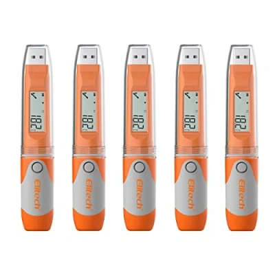 Abbildung von Elitech Wiederverwendbarer Datenlogger für Temperatur und Luftfeuchtigkeit 32000 Punkte PDF USB RC 51H 5Pack