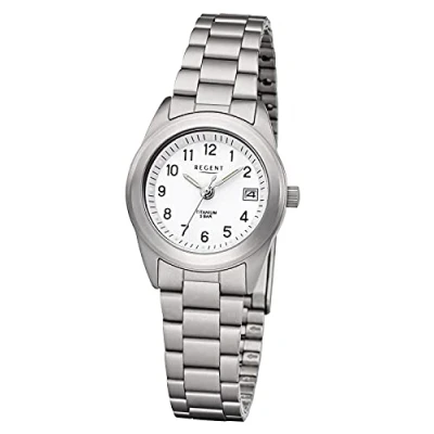 Abbildung von Regent Damen Uhr F 258 Metall Quarzwerk Armband Titan Silber URF258