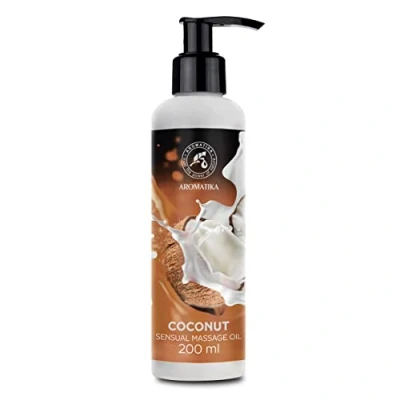 Abbildung von Sinnliches Massageöl Kokos 200ml Körper Massage Öl mit Mandelöl und Traubenkernöl Essbar Verzehrbar Kissable Entspannung Für alle Hauttypen Liebesöl Kokosnuss