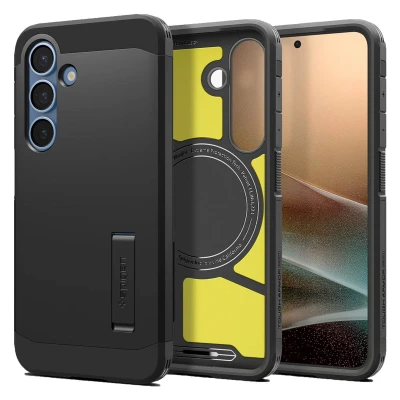 Abbildung von Samsung Galaxy S25 Hülle MagSafe Kunststoff Spigen Backcover/Hard Case Handyhülle Schwarz