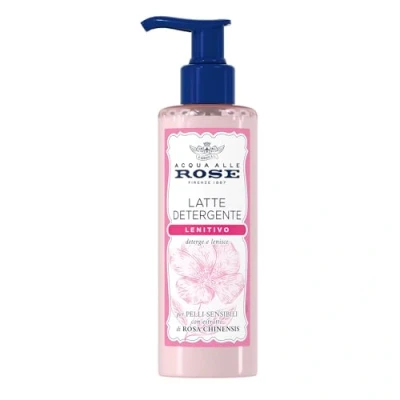 Abbildung von Acqua alle Rose, Beruhigende Reinigungsmilch mit Rosen Chinensis Extrakt, ideal für trockene oder empfindliche Haut, reinigt und befeuchtet die Haut sanft, den täglichen Gebrauch, 200 ml