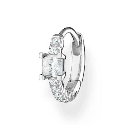 Abbildung von Thomas Sabo Einzel Creole mit weißen Steinen 925 Sterling Silber CR691 051 14