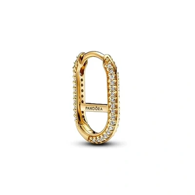 Abbildung von PANDORA ME Pavé Link Ohrring aus 14 Karat vergoldeter Metalllegierung mit Cubic Zirkonia, Kompatibel ME, Höhe: 17mm, 269682C01