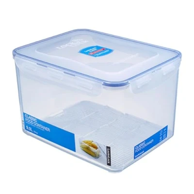 Abbildung von LocknLock PP Classic Vorratsdose mit Gitter, 9 L, 295 x 230 185 mm, 100 % luft und wasserdicht, Cleveres Verschluss System, Frischhaltedose für Kühlschrank &amp; Gefrierfach