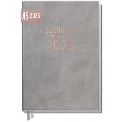 Abbildung von Häfft® Business Timer 2025 A5 &quot;Grau Rosé&quot; 1 Woche 2 Seiten Buchkalender, Terminplaner, Wochenplaner, Wochenkalender, Organizer, Terminkalender nachhaltig &amp; klimafreundlich