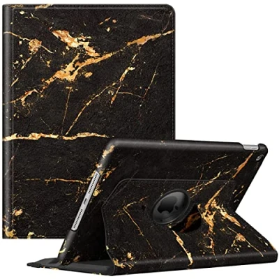 Abbildung von Fintie Hülle für iPad 10.2 Zoll 9.Generation / 8. Gen 7. (Modell 2021/2020/2019) mit Pencil Halter 360 Grad Rotierend Stand Schutzhülle Cover Auto Schlaf/Wach Funktion, Obsidian Marmor