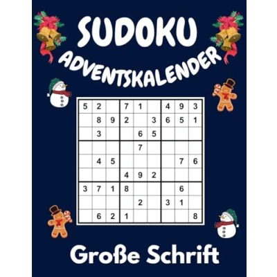 Abbildung von Sudoku Adventskalender Große Schrift: Rätselbuch mit 144 Großdruck Sudokus Leicht bis Schwer für Erwachsene und Senioren