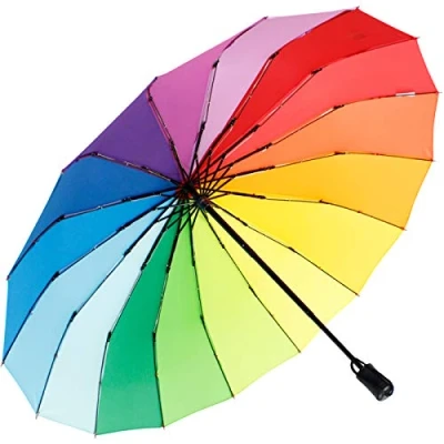 Abbildung von iX brella Taschenschirm 16 teilig mit Handöffner Regenbogen