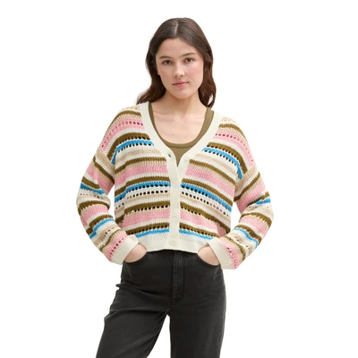 Abbildung von TOM TAILOR Denim Cardigan, mit Streifen Muster