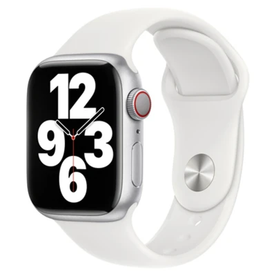 Abbildung von Apple Watch Armband Original Silikon und TPU (weich) Weiß Geeignet für Series 1 9 / SE