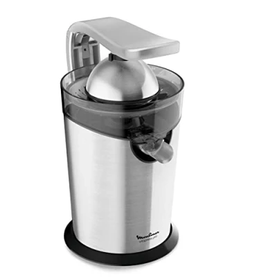Abbildung von Moulinex Vitapress Pro PC700D Elektrischer Entsafter, 300 W, Edelstahl, direkt am Becher, abnehmbare Teile, Druckhebel, maximale Extraktion, auslaufsicher, rutschfeste Unterseite, Schwarz