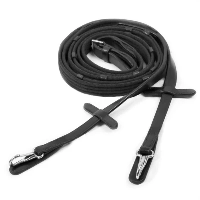 Abbildung von Schockemöhle Zügel Neo Line Clip Schwarz/Silber Warmblut