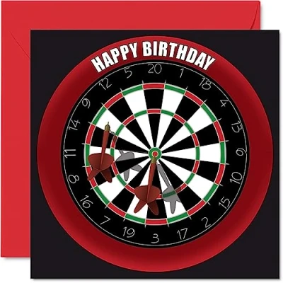 Abbildung von Stuff4 Lustige Geburtstagskarte zum 50. Geburtstag für Männer und Frauen Dartscheibe Happy Birthday Karte Vater, Mutter, Großvater, Nanny, Oma, Onkel, Tante, Cousin, Freund, 145 mm x mm,