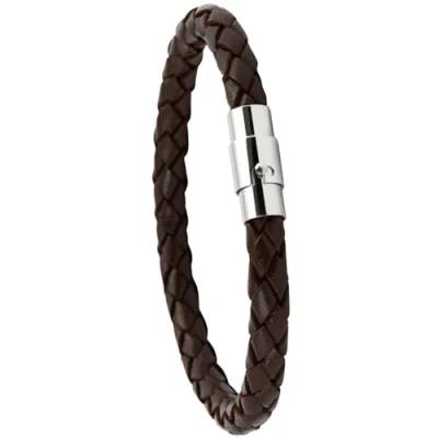 Abbildung von Simaru Lederarmband, stylisches Flechtmuster Armband aus Premium Leder Made in Germany mit Edelstahl Bajonettverschluss für Damen &amp; Herren