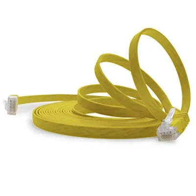 Abbildung von 1aTTack.de 7m gelb 1 Stück Cat.6 Flaches Netzwerkkabel Cat6 Flachkabel Ultra Flach Patchkabel 1000 Mbit/s Gigabit LAN (RJ45) Slim Micro