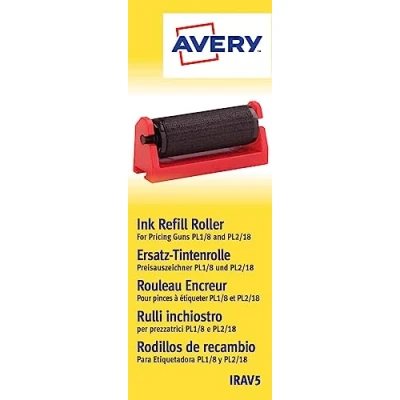 Abbildung von AVERY Zweckform IRAV5 Ersatz Tintenrollen (für PL1/8 und PL2/18 161 x 58 14 mm) 5 Stück schwarz