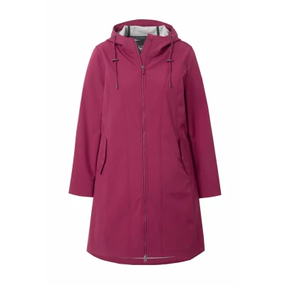 Abbildung von Ulla Popken Longue Hyprar Capuche Regenjacke / wasserabweisende Jacke, Damen, Größe: 42/44, Ruby