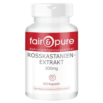Abbildung von Fair &amp; Pure® Rosskastanien Extrakt 300mg 120 Kapseln 20% Aescin vegan