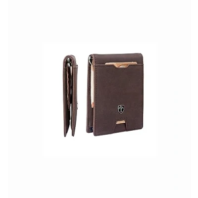 Abbildung von TRAVANDO Geldbeutel Männer mit Geldklammer Athen Geldbörse Herren Kartenetui Slim Portemonnaie Wallet Portmonaise klein Geldtasche Portmonee RFID Kreditkartenetui Brieftasche Mini Etui EC Geschenk