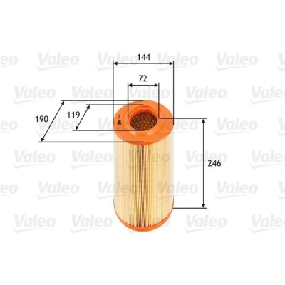 Abbildung von VALEO 585669 Luftfilter 246 187, 190 Filtereinsatz ALFA ROMEO: 159 Sportwagon, Saloon, Brera