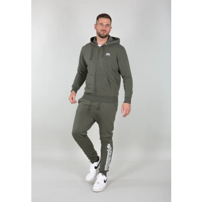 Abbildung von Alpha Industries Basic Hoody Sweatjacke, Herren, Größe: 3XL, Dark olive