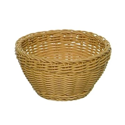 Abbildung von APS Korb rund „Profi Line“, beiger Flechtkorb, Körbchen aus Polypropylen, Behältnis Flechtwerk, Brötchenkorb, Lebensmittelkorb, Durchmesser Ø 16 cm, Höhe 8 cm