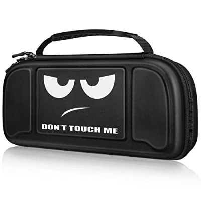 Abbildung von Fintie Tasche für Nintendo Switch / OLED Modell Hori Split Pad Pro mit Handheld Controller, [Stoßfeste] Hartschalen Tragetasche 30 Spielkartenhaltern &amp; Innere Netztasche, Don&#039;t Touch