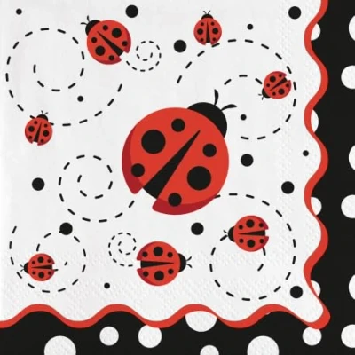 Abbildung von CONVER Party, Ladybug Papierservietten, Partyartikel, Feiern und Kindergeburtstag, 20 Stück, 33 cm
