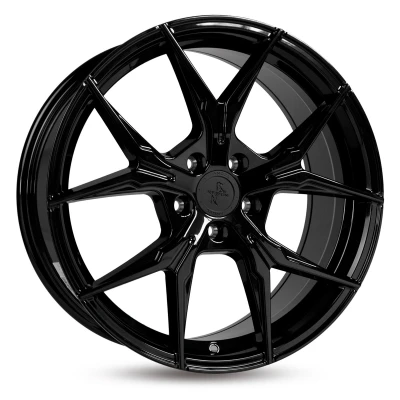 Abbildung von KESKIN 5 loch 18Zoll 114.3mm Alufelge KT19 Angel hyper silber schwarz Horn poliert KT1980185114340BP Felge