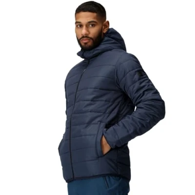 Abbildung von Leichte, wasserabweisende, isolierte Steppjacke mit Kapuze