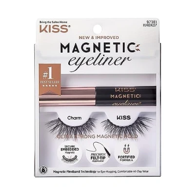 Abbildung von KISS Magnetic Lash Collection Eyeliner &amp; Set 1 Paar magnetische Wimpern und magnetischer Eyeliner, Charm, wiederverwendbare synthetische mit 5 doppelt starken Magneten