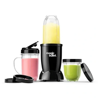 Abbildung von Magic Bullet, Elektrischer Mixer, Zerkleinerer, Smoothie Multifunktionsmixer, 200 Watt Leistung, to go becher 560ml und 355ml Schwarz, MBR10B