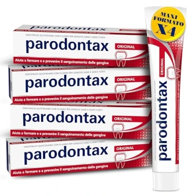 Abbildung von Parodontax Original Zahnpasta für gesundes Zahnfleisch und starke Zähne, täglicher Gebrauch, frischer Atem, verbesserter Geschmack, 4 x 75 ml