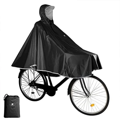 Abbildung von ANYOO Wasserdicht Radfahren Regen Poncho Portable Leichte Regenjacke Mit Kapuze Fahrrad Compact Cape Wiederverwendbare Unisex für Backpacking Camping Outdoors