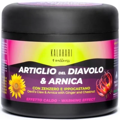 Abbildung von KALAHARI Teufelskralle und Arnika Salbe Extreme Extra Stark, Heiße gel für Massagen Muskeln &amp; Gelenken, Verspannungen der Muskulatur, Muskelkater natürlichen Inhaltsstoffen, Made in Italy 500ml