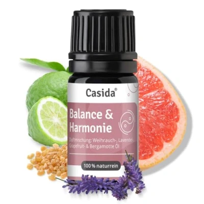 Abbildung von Casida Balance &amp; Harmonie Duftmischung mit Weihrauch Öl, Lavendel Grapefruit Öl und Bergamotten 5ml 100% naturreine ätherische Öle Aromatherapie