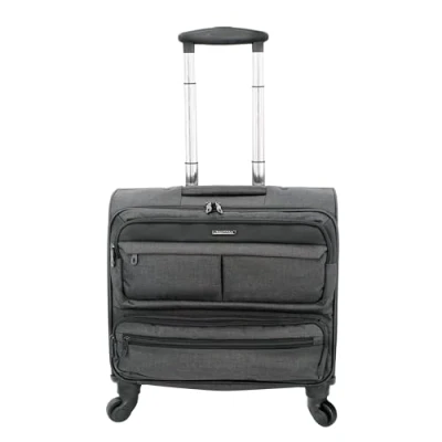Abbildung von LIGHTPAK Business Laptop Overnight Trolley Ronney, Rollkoffer aus 600D Nylon, Reisekoffer mit 4 Rollen 360, Anthrazit