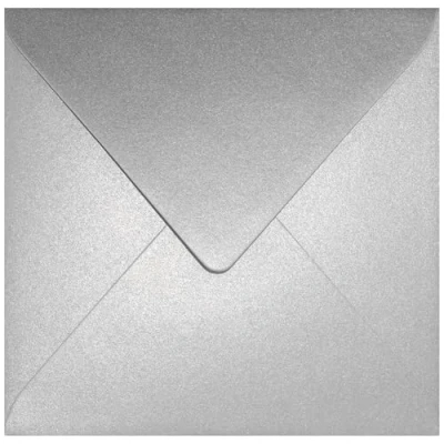 Abbildung von Netuno 100 quadratische Umschläge Perlmutt Silber 153x 153 mm 120g Aster Metallic Silver silberne Briefumschläge schick edel Briefkuverts Einladungs Karten Hochzeit Geburtstag Weihnachten