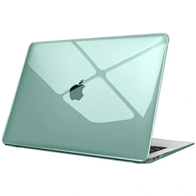 Abbildung von Fintie Hülle kompatibel mit MacBook Air 13 (2018 2020 Version) A2337(M1)/A2179/A1932, Ultradünne Hartschale Schutzhülle Snap Case, Nachtgrün